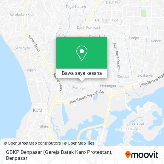 Peta GBKP Denpasar (Gereja Batak Karo Protestan)