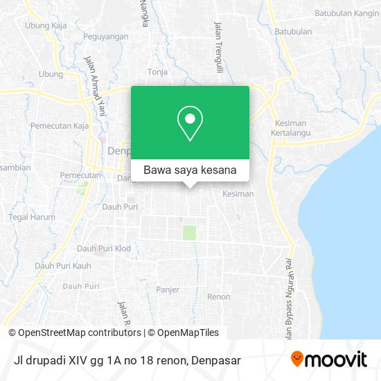 Peta Jl drupadi XIV gg 1A no 18 renon
