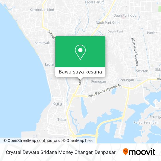 Peta Crystal Dewata Sridana Money Changer