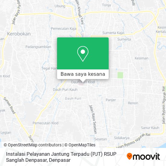 Peta Instalasi Pelayanan Jantung Terpadu (PJT) RSUP Sanglah Denpasar