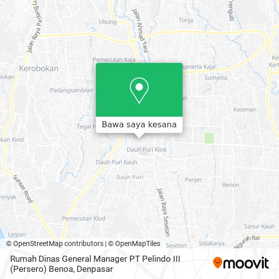 Peta Rumah Dinas General Manager PT Pelindo III (Persero) Benoa