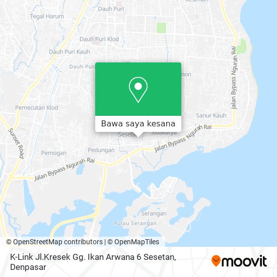 Peta K-Link Jl.Kresek Gg. Ikan Arwana 6 Sesetan