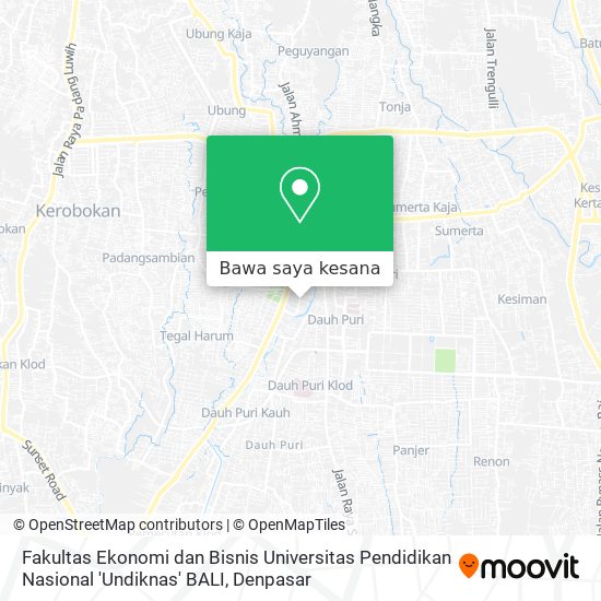 Peta Fakultas Ekonomi dan Bisnis Universitas Pendidikan Nasional 'Undiknas' BALI