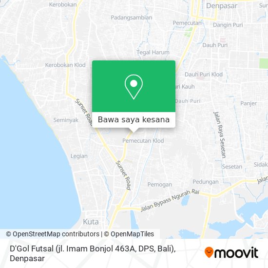 Peta D'Gol Futsal (jl. Imam Bonjol 463A, DPS, Bali)