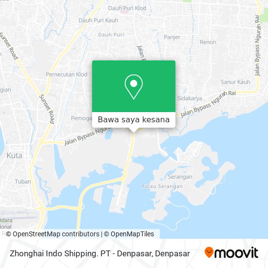 Peta Zhonghai Indo Shipping. PT - Denpasar