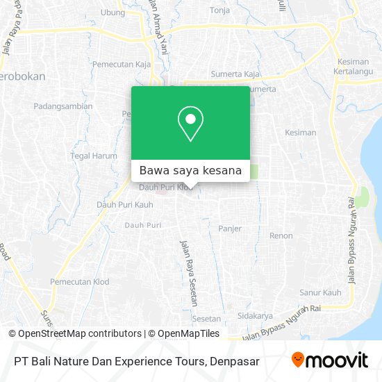 Peta PT Bali Nature Dan Experience Tours