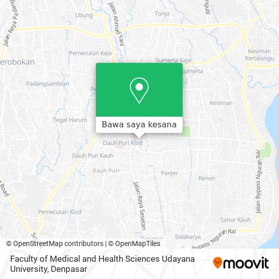 Peta Faculty of Medical and Health Sciences Udayana University