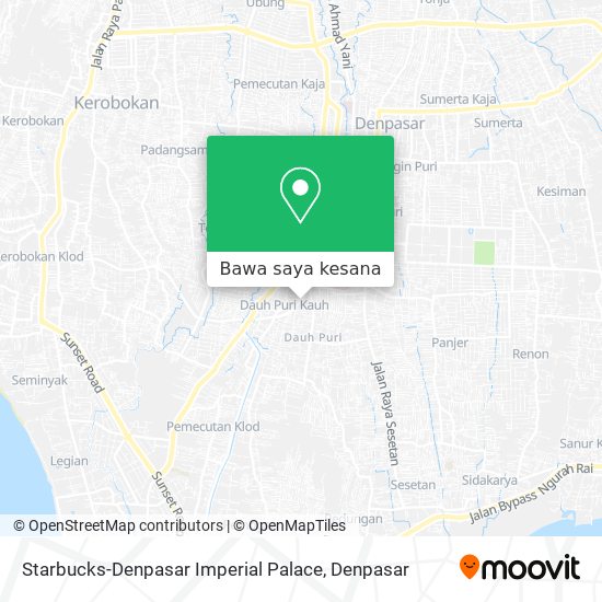 Peta Starbucks-Denpasar Imperial Palace