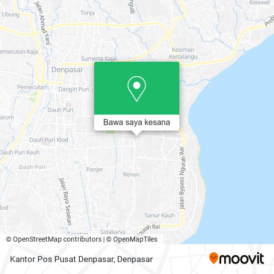 Peta Kantor Pos Pusat Denpasar