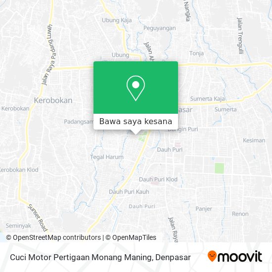 Peta Cuci Motor Pertigaan Monang Maning