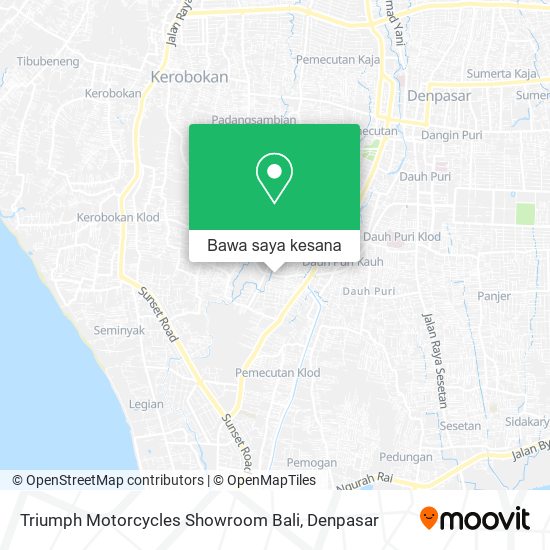 Peta Triumph Motorcycles Showroom Bali