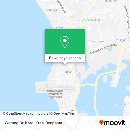 Peta Warung Bu Kardi Kuta