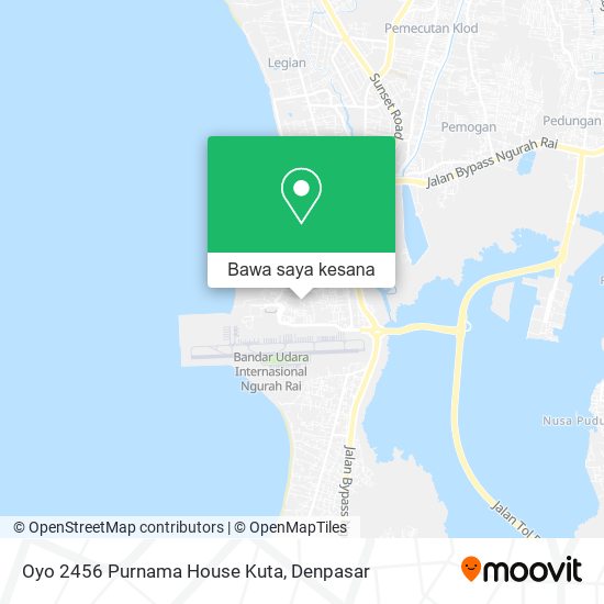 Peta Oyo 2456 Purnama House Kuta