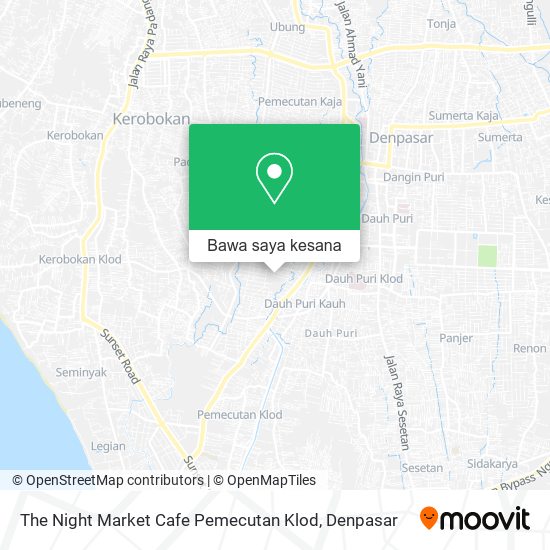 Peta The Night Market Cafe Pemecutan Klod