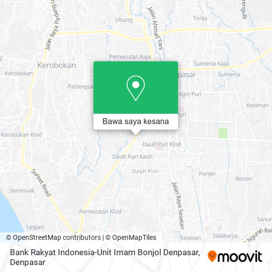 Peta Bank Rakyat Indonesia-Unit Imam Bonjol Denpasar