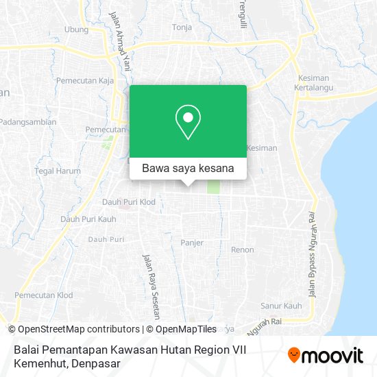 Peta Balai Pemantapan Kawasan Hutan Region VII Kemenhut