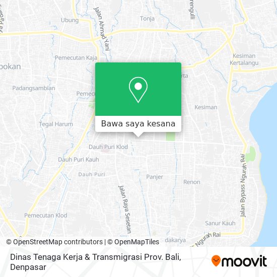 Peta Dinas Tenaga Kerja & Transmigrasi Prov. Bali