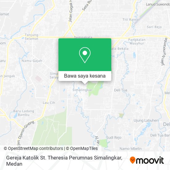 Peta Gereja Katolik St. Theresia Perumnas Simalingkar