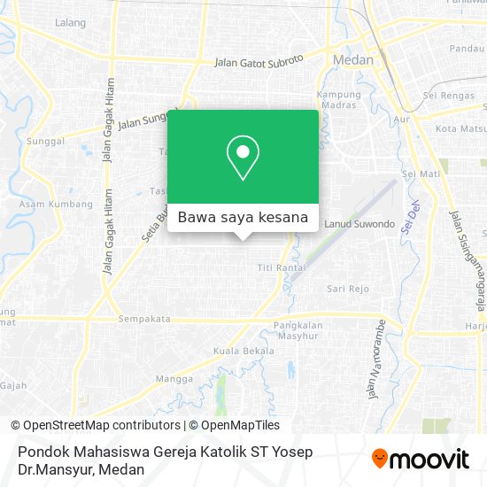Peta Pondok Mahasiswa Gereja Katolik ST Yosep Dr.Mansyur