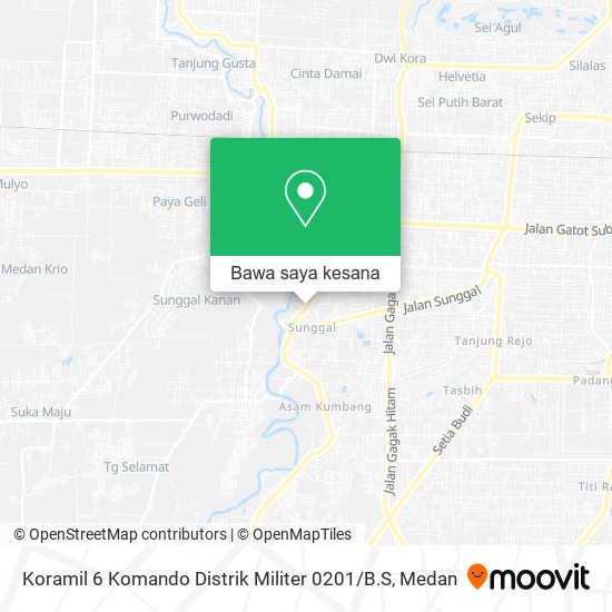 Peta Koramil 6 Komando Distrik Militer 0201 / B.S