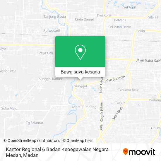 Peta Kantor Regional 6 Badan Kepegawaian Negara Medan