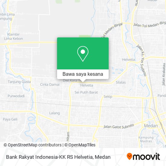 Peta Bank Rakyat Indonesia-KK RS Helvetia