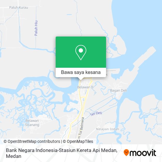 Peta Bank Negara Indonesia-Stasiun Kereta Api Medan