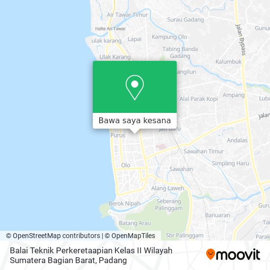 Peta Balai Teknik Perkeretaapian Kelas II Wilayah Sumatera Bagian Barat