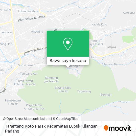 Peta Tarantang Koto Parak Kecamatan Lubuk Kilangan