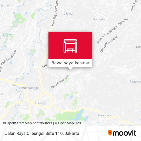 Peta Jalan Raya Cileungsi Setu 110