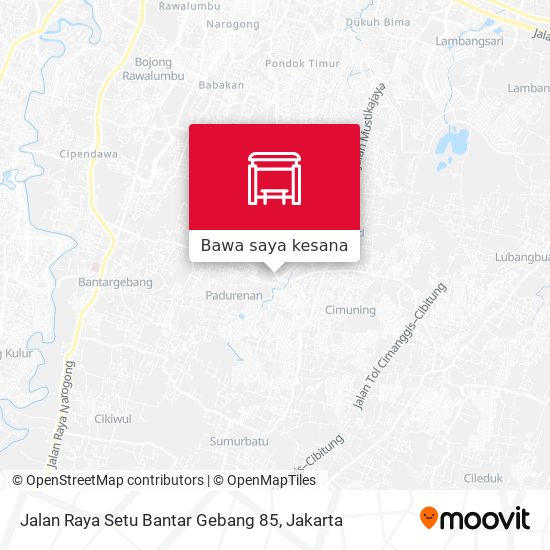 Peta Jalan Raya Setu Bantar Gebang 85