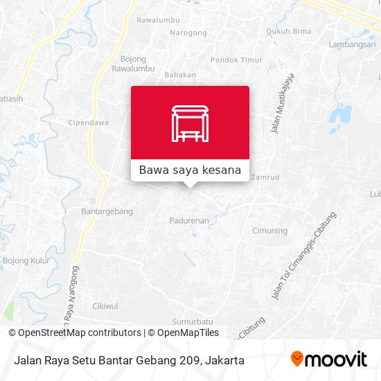 Peta Jalan Raya Setu Bantar Gebang 209