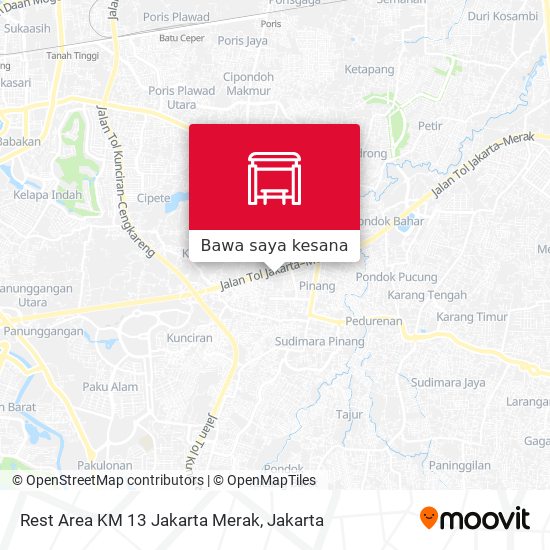 Peta Rest Area KM 13 Jakarta Merak