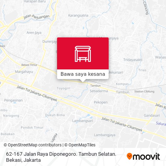 Peta 62-167 Jalan Raya Diponegoro. Tambun Selatan. Bekasi