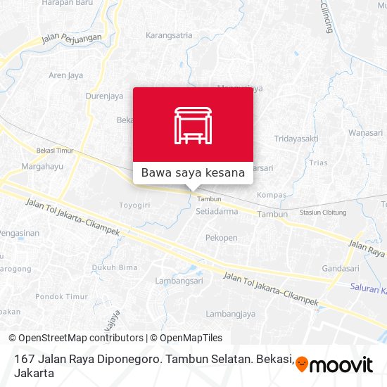 Peta 167 Jalan Raya Diponegoro. Tambun Selatan. Bekasi