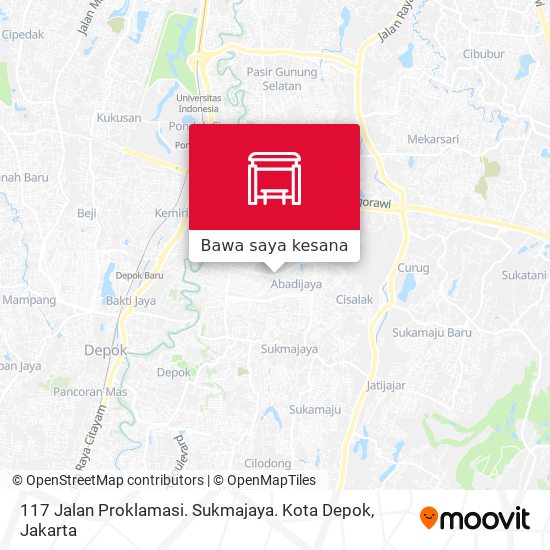 Peta 117 Jalan Proklamasi. Sukmajaya. Kota Depok