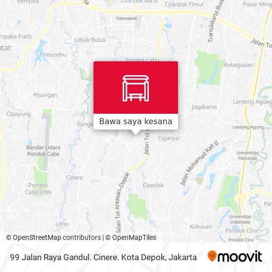 Peta 99 Jalan Raya Gandul. Cinere. Kota Depok