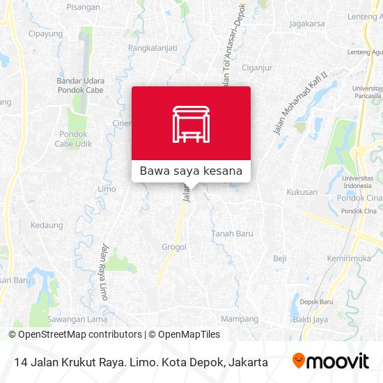 Peta 14 Jalan Krukut Raya. Limo. Kota Depok