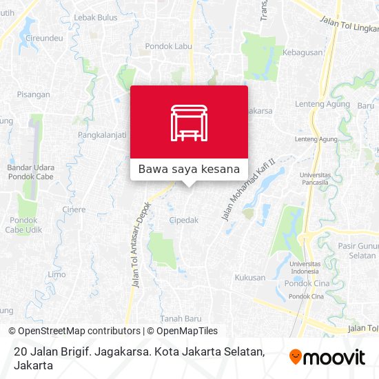 Peta 20 Jalan Brigif. Jagakarsa. Kota Jakarta Selatan