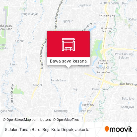 Peta 5 Jalan Tanah Baru. Beji. Kota Depok