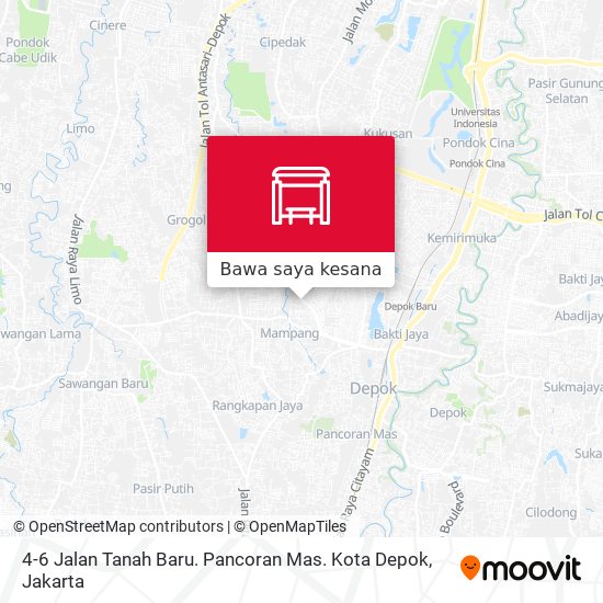 Peta 4-6 Jalan Tanah Baru. Pancoran Mas. Kota Depok