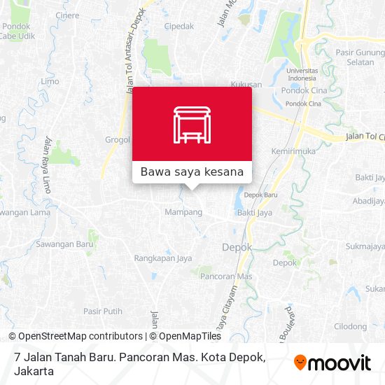 Peta 7 Jalan Tanah Baru. Pancoran Mas. Kota Depok