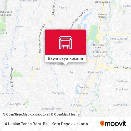 Peta 41 Jalan Tanah Baru. Beji. Kota Depok