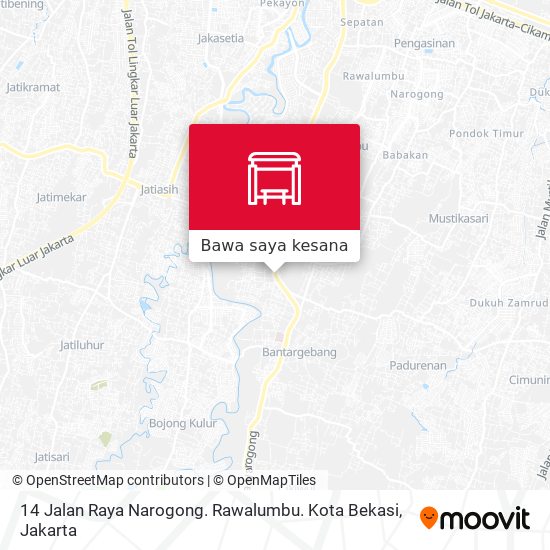 Peta 14 Jalan Raya Narogong. Rawalumbu. Kota Bekasi