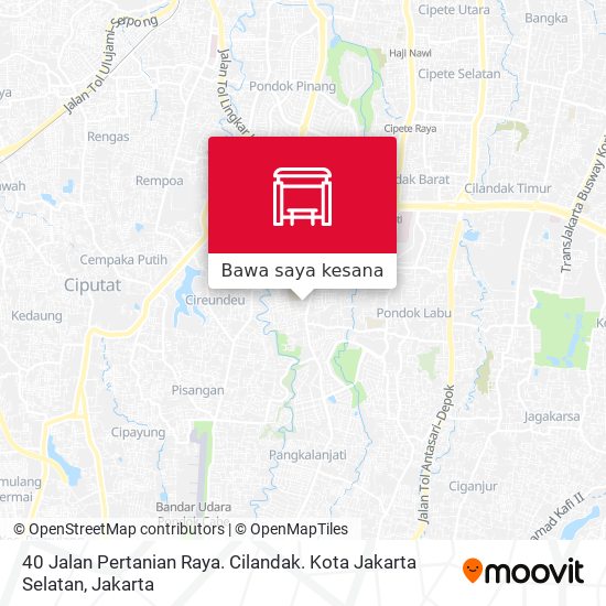 Peta 40 Jalan Pertanian Raya. Cilandak. Kota Jakarta Selatan