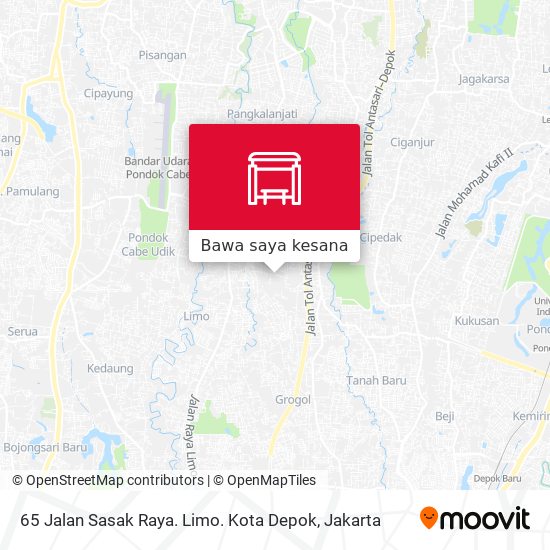 Peta 65 Jalan Sasak Raya. Limo. Kota Depok