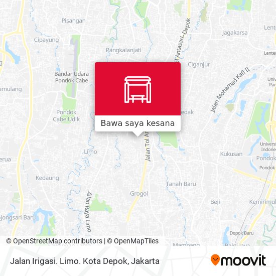 Peta Jalan Irigasi. Limo. Kota Depok