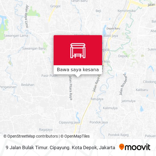 Peta 9 Jalan Bulak Timur. Cipayung. Kota Depok