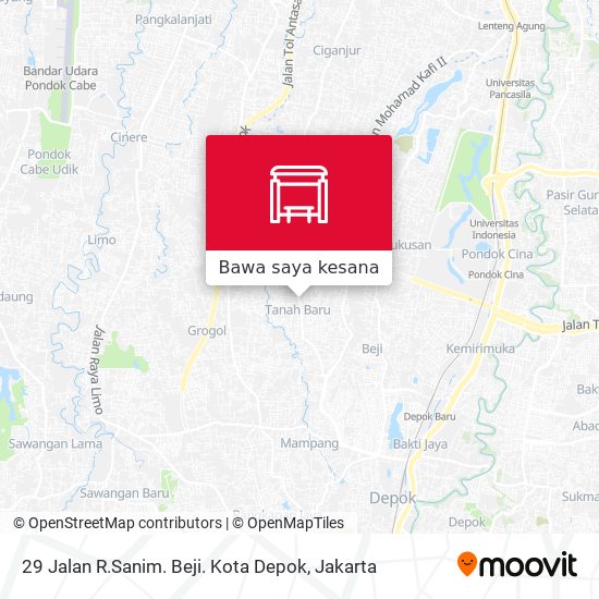 Peta 29 Jalan R.Sanim. Beji. Kota Depok