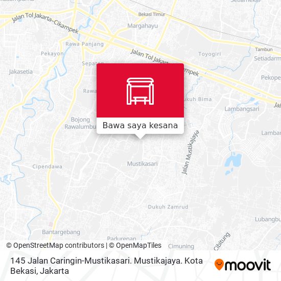 Peta 145 Jalan Caringin-Mustikasari. Mustikajaya. Kota Bekasi